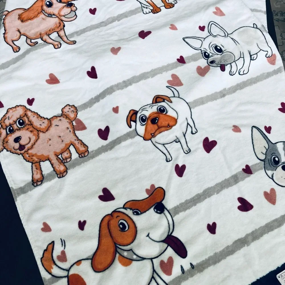 Puppy Love Valentine Dog 3-pc Hand Towels Set